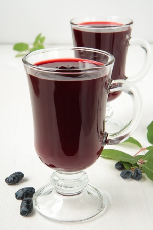 Jelly of the honeysuckle in the glassの写真素材