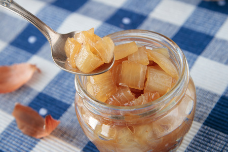 Confiture of onions, honey and lemon juiceの写真素材
