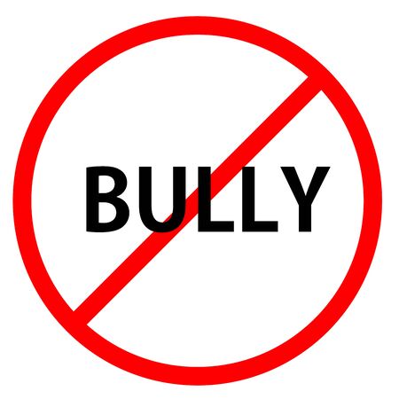 Text bullying is in red circle With red line projected through the circle., Stop bullyingの写真素材