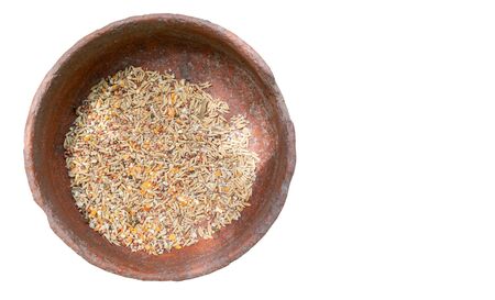 Bird feeding tray isolated on the white backgroundの写真素材