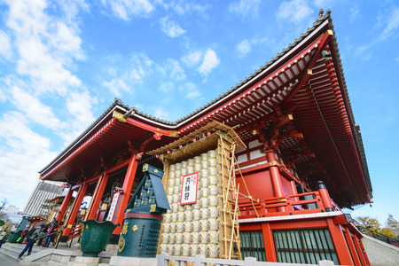 A beautiful Asakusa Temple in a claer day in Japan.のeditorial素材