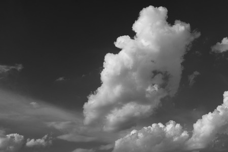 Beautiful black and white sky with clouds in a clear day.の写真素材