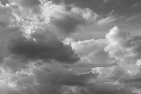 Beautiful black and white sky with clouds in a clear day.の写真素材