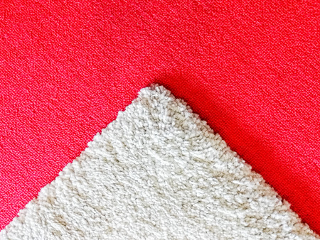 Red and white carpet in the room and office.の写真素材