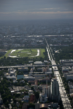 Bangkok Thailand expressway and skyline aerial view.のeditorial素材