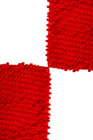 Red cloth mat in the room and office isolated on white background.の写真素材