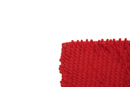 Red cloth mat in the room and office isolated on white background.の写真素材