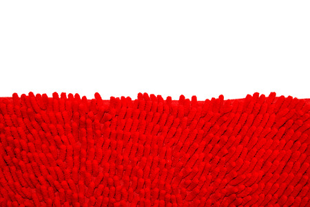 Red cloth mat in the room and office isolated on white background.の写真素材