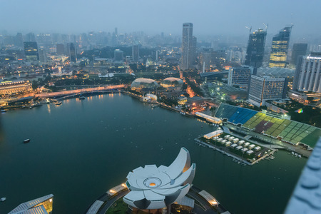 Singapore,Oct 18th,2014:View  central business buildings and landmarks of Singapore.のeditorial素材