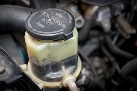 Power steering fluid in a car.の写真素材