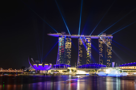 Singapore,Oct 21st,2014:View  central business buildings and landmarks of Singapore.のeditorial素材