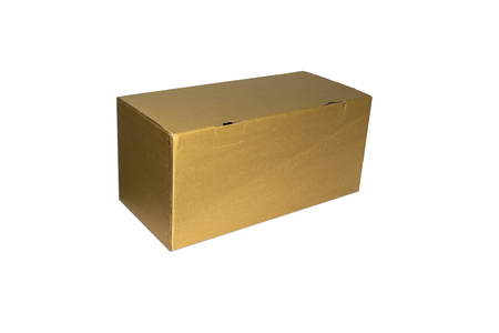 Empty brown peper box isolated on white background.の写真素材