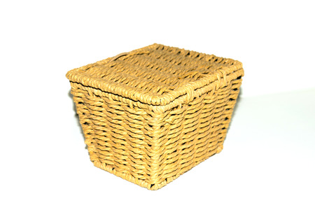Small wicker basket for your gift.の写真素材