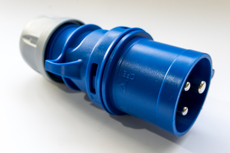 Industrial power conector on white background.の写真素材