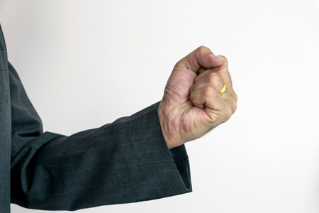 Businessman fist on his business success.の写真素材
