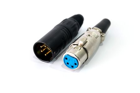 XLR connector isolated on white background.の写真素材