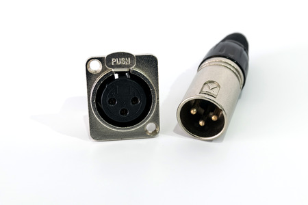XLR connector isolated on white background.の写真素材