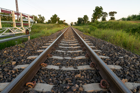 Railroad in the evening time.
