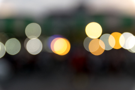 Blurred bokeh lights background on the road.の写真素材
