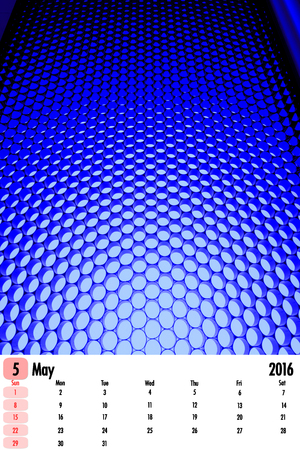 May 2016 calendar on LED color texture background.の写真素材