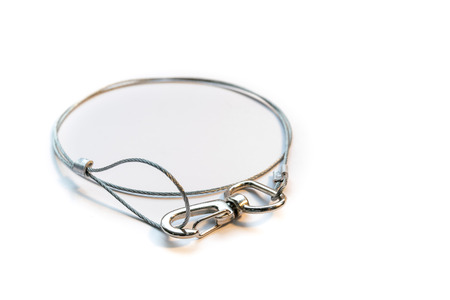 Safety cable isolated on white background.の写真素材