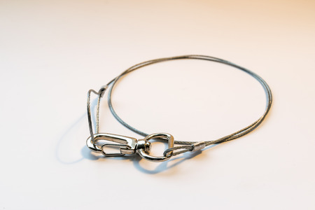 Safety cable isolated on white background.の写真素材