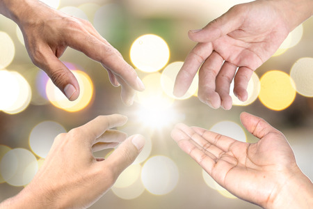 The symbol used to show each other a helping hand.の写真素材