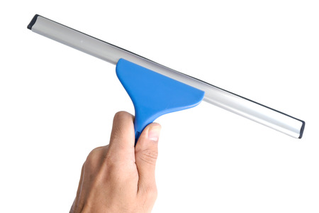 Equipment for cleaning glass in hand isolated on white background.の写真素材