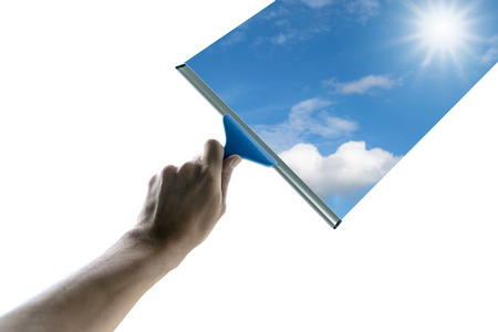 Wipe the glass clean in order to see the beautiful sky.