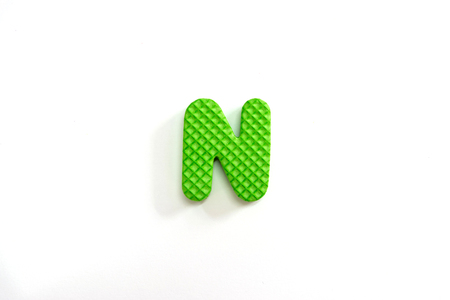 Cute and colorful plastic alphabet letter set isolated on white background.の写真素材