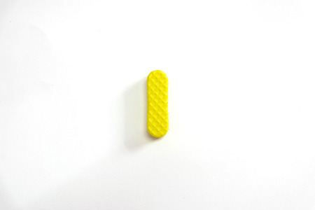 Cute and colorful plastic alphabet letter set isolated on white background.の写真素材