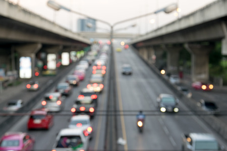 Blurred of traffic in Bangkok Thailand.