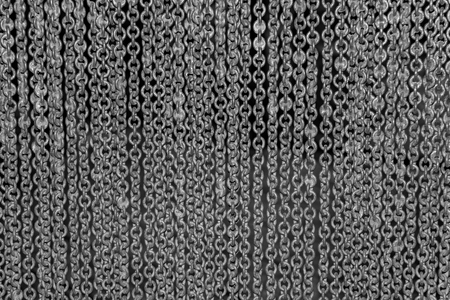 Black and white old steel chain texture background.