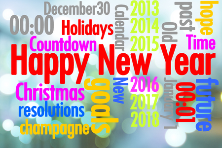 New year and Christmas words on beautiful background.の写真素材