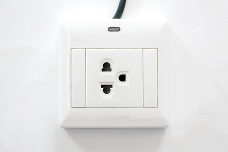 Power plug isolated on white background.の写真素材