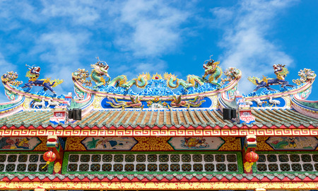 Beautiful dragon statue in the temple.の写真素材