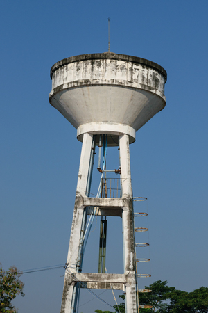 Water Tank on blue sky background.の写真素材