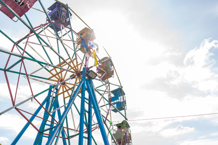 Ferris wheel in amusement park.の写真素材