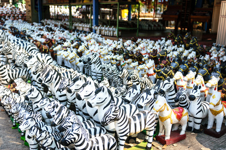 Group of small zebra statue.の写真素材