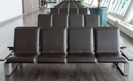 Empty chair for passengers boarding at airports.