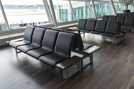 Empty chair for passengers boarding at airports.のeditorial素材