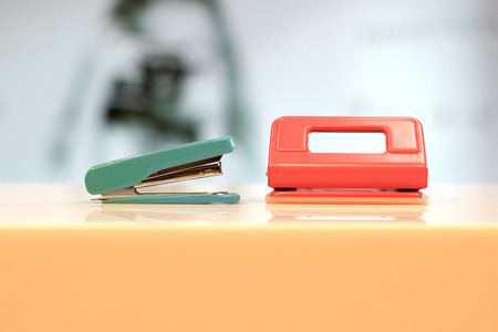 Office equipment on the table in the office.の写真素材