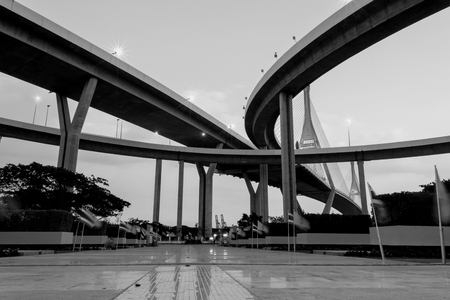 View from the bottom of the elevated sky.の写真素材