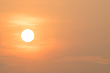 Closeup of the beautiful sun and red sky.の写真素材