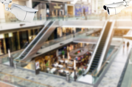 CCTV or surveillance camera  recording inside the shopping mall to the various internal security.の写真素材