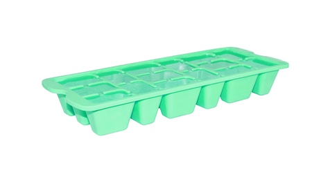 Colorful plastic ice tray isolated on white background.の写真素材