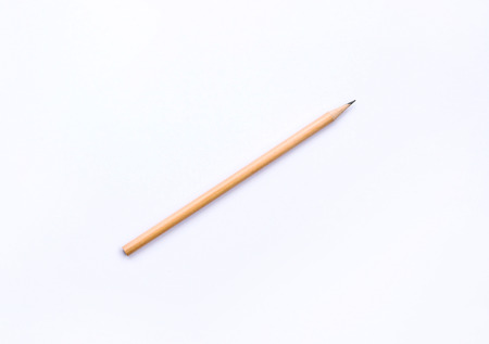 Wooden pencil isolated on white background.の写真素材