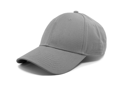 Closeup of the fashion gray cap isolated on white background.の写真素材