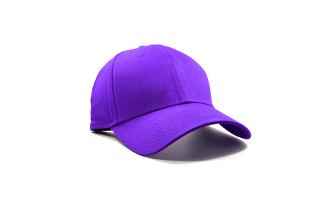 Closeup of the fashion purple cap isolated on white background.の写真素材