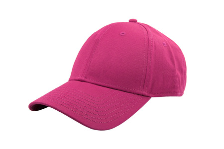 Closeup of the fashion pink cap isolated on white background.の写真素材